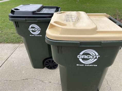 Groot garbage - Container Rental: Groot Industries has available to rent 95 gallon capacity trash containers and 65 gallon recycling containers. Containers are easily wheeled around and have lids. We also have 18 gallon recycling bins available for purchase. Call us for more details.